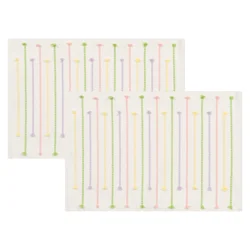 Room & Retreat Seasonal Tassle Stripe Easter Multi Purple 2pk Placemat, 13 in x 19 in