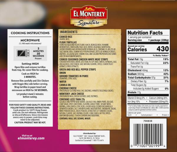 slide 3 of 5, El Monterey Signature Chicken Fajitas Meal, 8 oz (Frozen), 8 oz