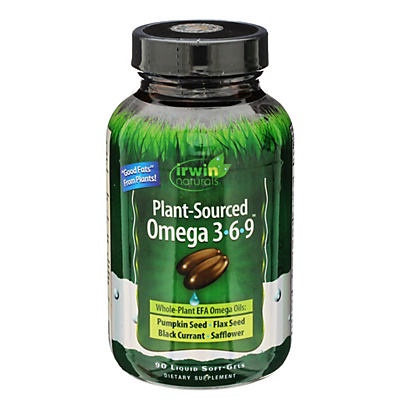 slide 1 of 1, Irwin Naturals Plant Sourced Omega 3-6-9 Liquid Soft-Gels, 90 ct