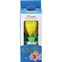 Lotus Candles Singing Birthday Candle - Yellow