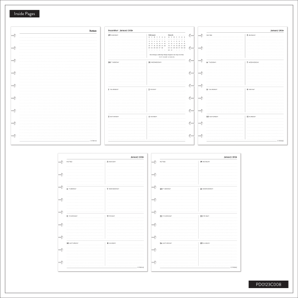 slide 9 of 10, 2026 Citrine Monthly/Weekly Classic Disc Bound Planner, 7"" x 9-1/4"", Blush, January To December, PD0123C008, 1 ct