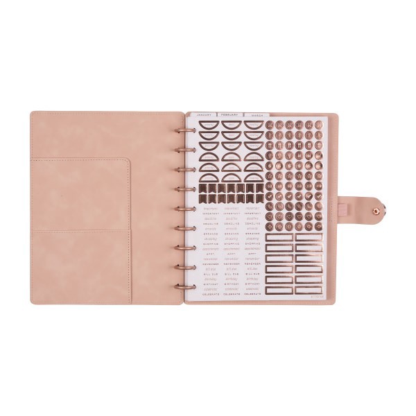 slide 3 of 10, 2026 Citrine Monthly/Weekly Classic Disc Bound Planner, 7"" x 9-1/4"", Blush, January To December, PD0123C008, 1 ct