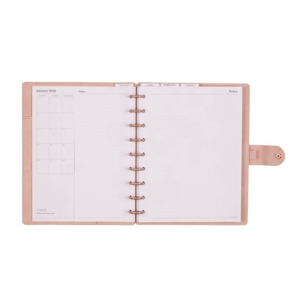 slide 5 of 10, 2026 Citrine Monthly/Weekly Classic Disc Bound Planner, 7"" x 9-1/4"", Blush, January To December, PD0123C008, 1 ct
