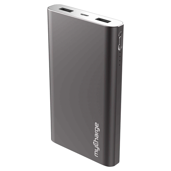 slide 1 of 3, myCharge Razor Max Power Bank 8000 mAh - Gray, 1 ct