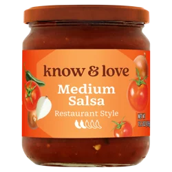 Know & Love Restaurant Style Salsa Medium 15 Ounces