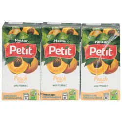 Petit Peach Peach Nectar with Vitamin C - 3 ct