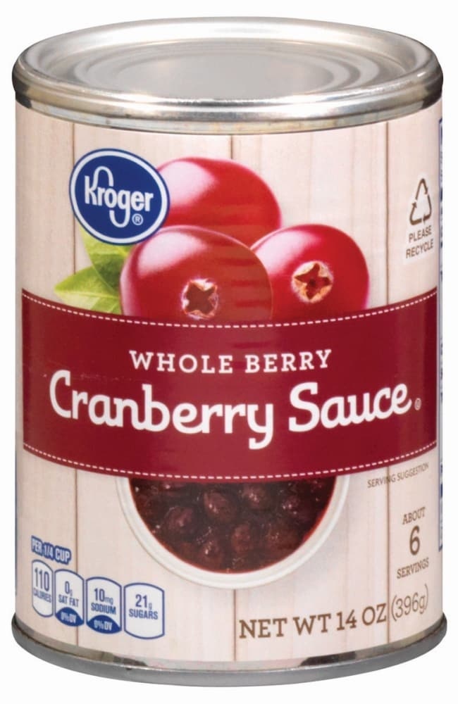 slide 1 of 1, Kroger Whole Berry Cranberry Sauce, 14 oz