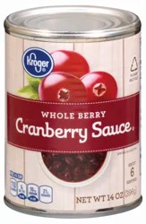 Kroger Whole Berry Cranberry Sauce - 14 oz