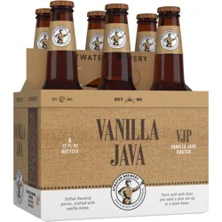Atwater Vanilla Java Porter Craft Beer, 5% ABV, 6 pack, 12 oz beer bottles