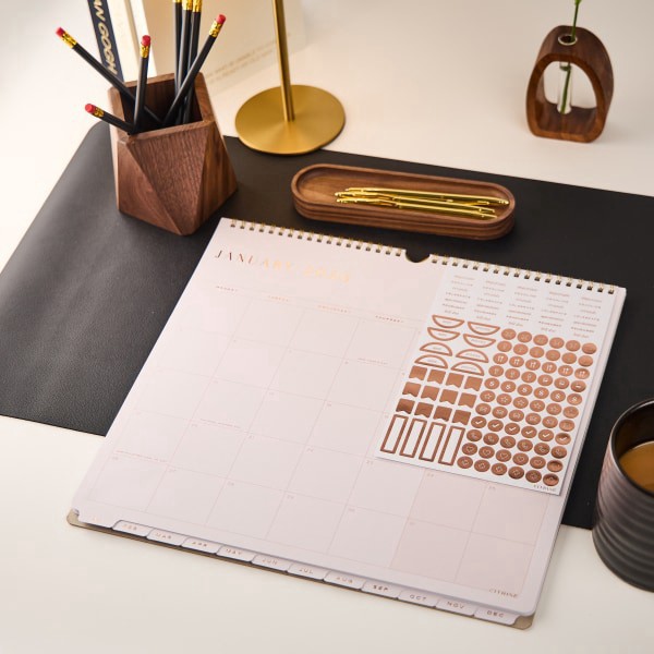 slide 2 of 6, 2026 Happy Planner 12-Month Desk Calendar, 12-1/2"" x 13-1/2"", Ivory, January To December, CW0003S001, 1 ct