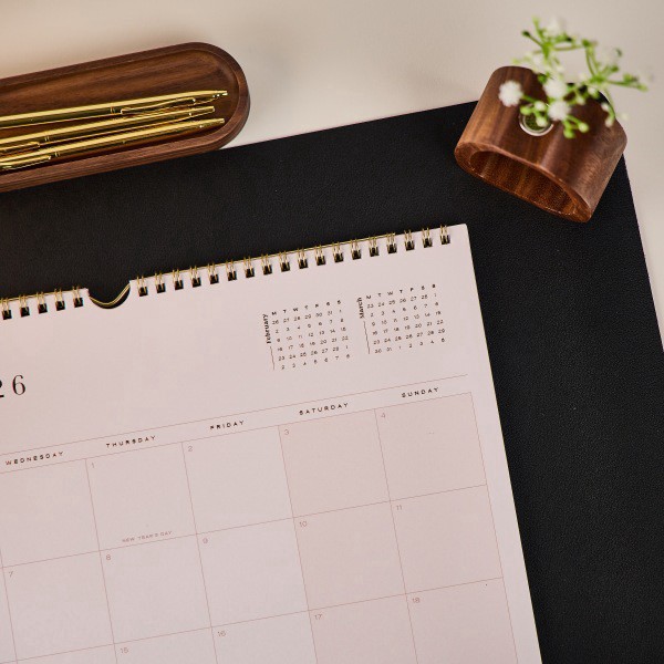 slide 5 of 6, 2026 Happy Planner 12-Month Desk Calendar, 12-1/2"" x 13-1/2"", Ivory, January To December, CW0003S001, 1 ct