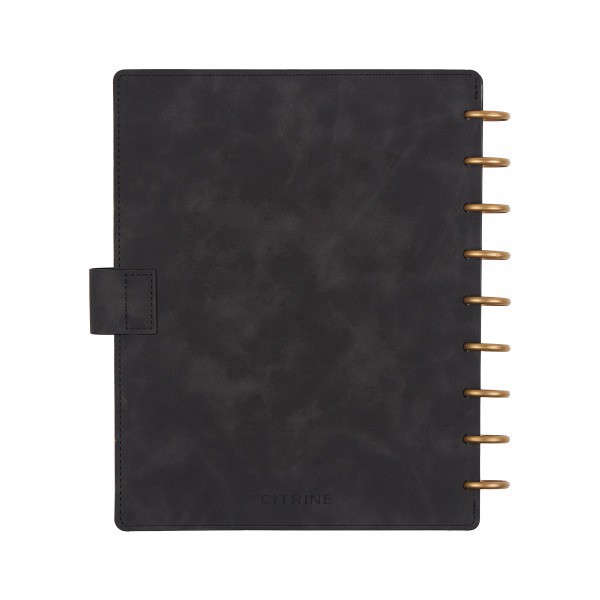 slide 8 of 10, 2026 Citrine Monthly/Weekly Classic Disc Bound Planner, 7"" x 9-1/4"", Midnight, January To December, PD0123C001, 1 ct