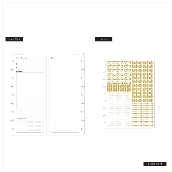 slide 5 of 10, 2026 Citrine Monthly/Weekly Classic Disc Bound Planner, 7"" x 9-1/4"", Midnight, January To December, PD0123C001, 1 ct