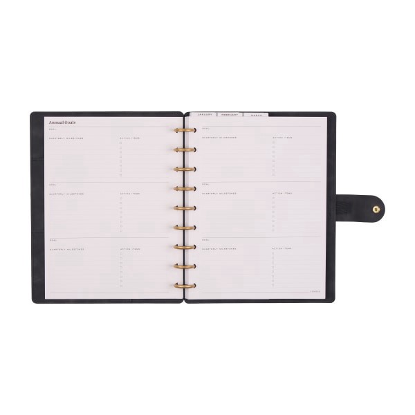 slide 7 of 10, 2026 Citrine Monthly/Weekly Classic Disc Bound Planner, 7"" x 9-1/4"", Midnight, January To December, PD0123C001, 1 ct
