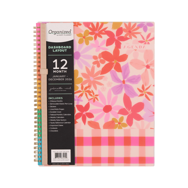 slide 7 of 10, 2026 Organized by Happy Planner Monthly/Weekly Big Twin Loop Planner, 8-1/2"" x 11"", Bright Sunlit Floral, January To December, PTLBD12-184, 1 ct