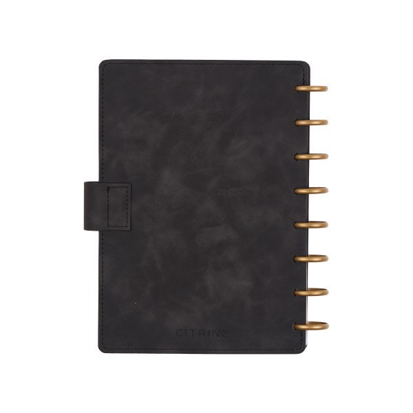 slide 2 of 10, 2026 Citrine Monthly/Weekly Small Disc Bound Planner, 5-3/4"" x 8"", Midnight, January To December, PD0124S001, 1 ct