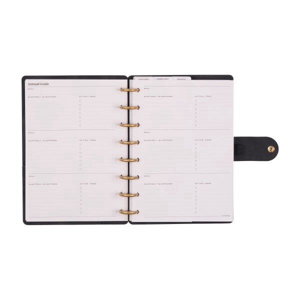 slide 6 of 10, 2026 Citrine Monthly/Weekly Small Disc Bound Planner, 5-3/4"" x 8"", Midnight, January To December, PD0124S001, 1 ct