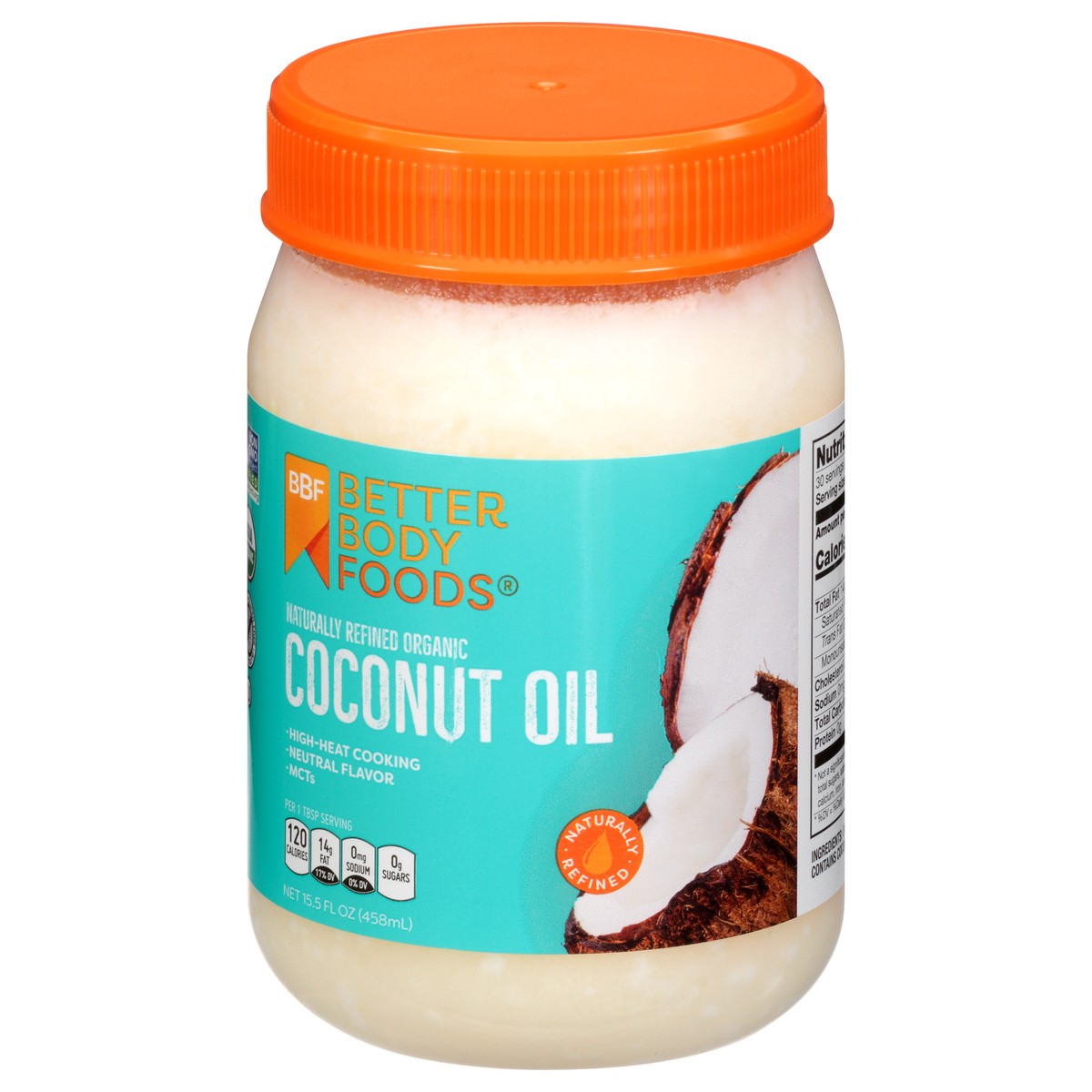 slide 3 of 9, BetterBody Foods Organic Naturally Refined Coconut Oil, 15.5 oz