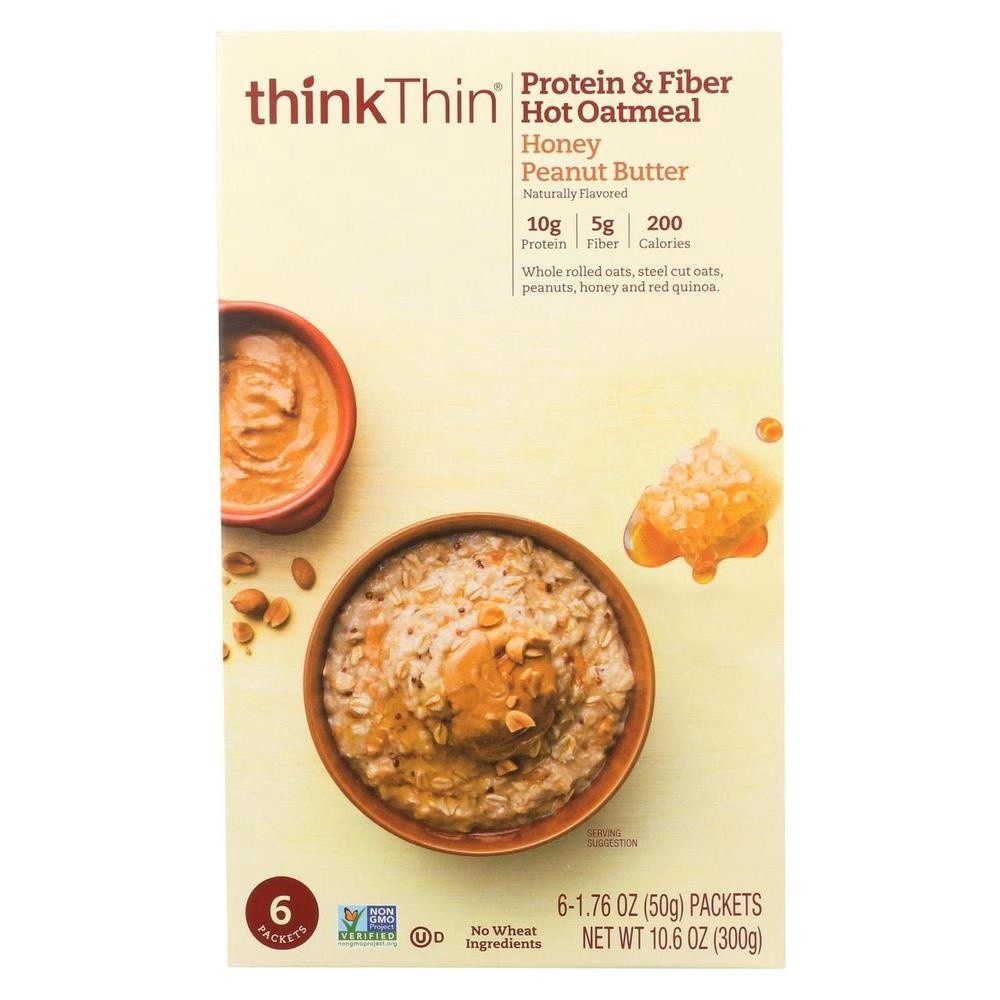 slide 1 of 4, think! Honey Peanut Butter Oatmeal, 6 ct; 1.76 oz