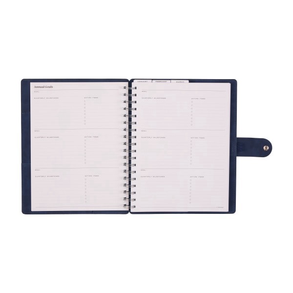 slide 5 of 10, 2026 Citrine Monthly/Weekly Classic Customizable Twin Loop Planner, 7"" x 9-1/4"", Navy Blue, January To December, PZ0030C004, 1 ct