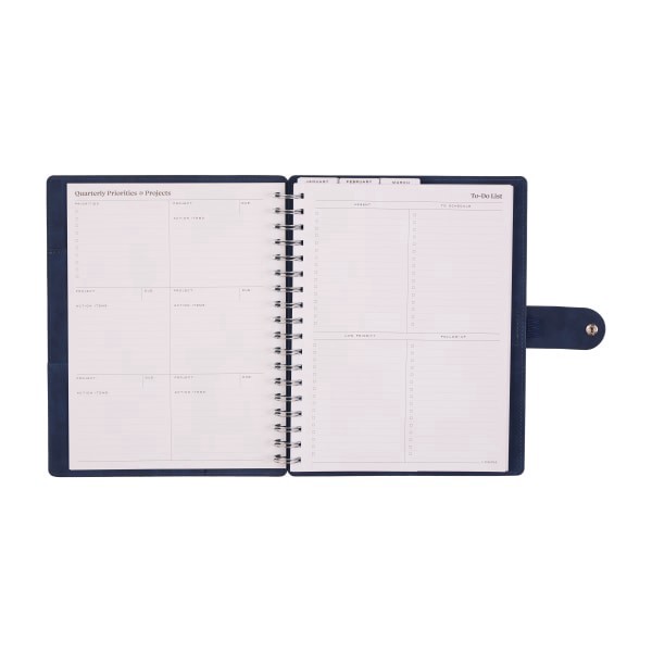 slide 9 of 10, 2026 Citrine Monthly/Weekly Classic Customizable Twin Loop Planner, 7"" x 9-1/4"", Navy Blue, January To December, PZ0030C004, 1 ct