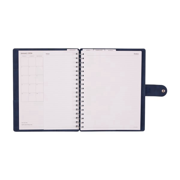 slide 6 of 10, 2026 Citrine Monthly/Weekly Classic Customizable Twin Loop Planner, 7"" x 9-1/4"", Navy Blue, January To December, PZ0030C004, 1 ct
