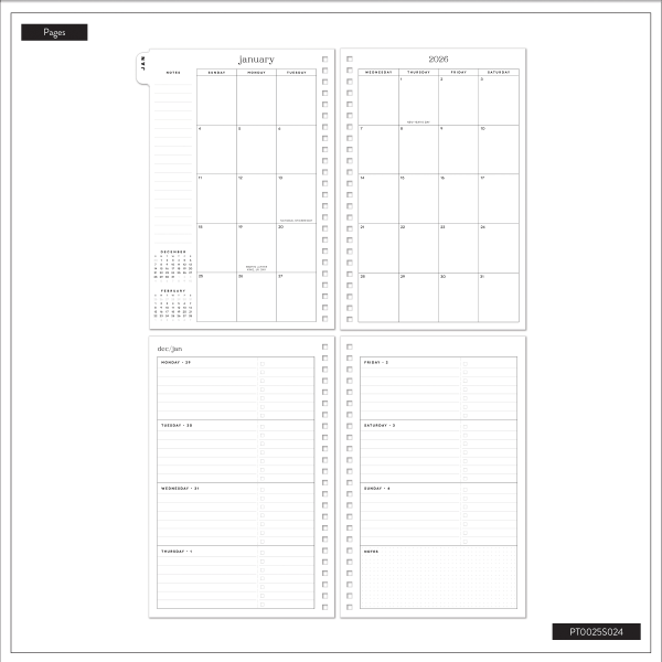 slide 3 of 10, 2026 Organized by Happy Planner Monthly/Weekly Small Twin Loop Planner, 5-1/2"" x 8-1/4"", Sunlit, January To December, PT0025S024, 1 ct