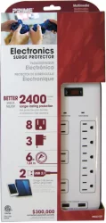 Prime Wire & Cable Prime 8-Outlet Multimedia 2400 Joule Surge Protector
