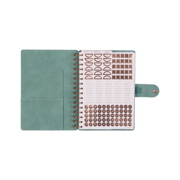 slide 10 of 10, 2026 Citrine Monthly/Weekly Small Customizable Twin Loop Planner, 5-3/4"" x 8"", Sage, January To December, PZ0027S015, 1 ct