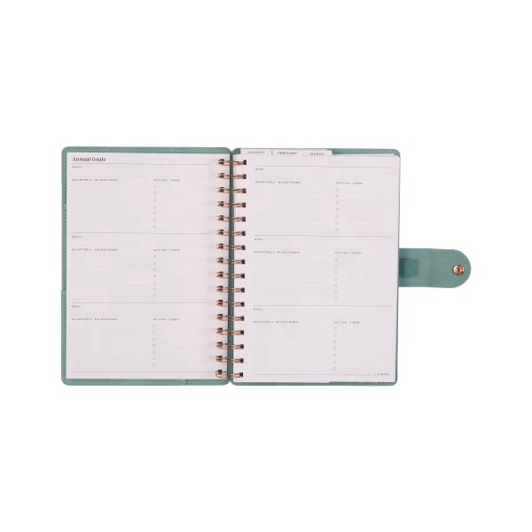slide 8 of 10, 2026 Citrine Monthly/Weekly Small Customizable Twin Loop Planner, 5-3/4"" x 8"", Sage, January To December, PZ0027S015, 1 ct