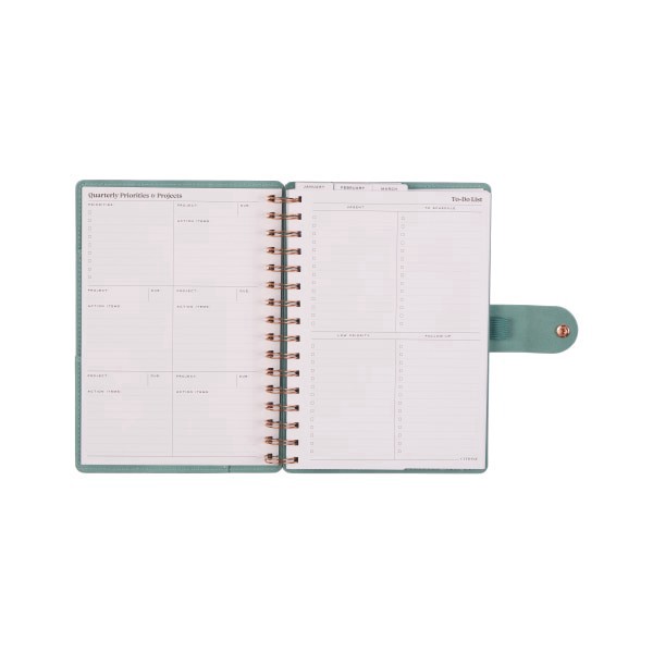 slide 3 of 10, 2026 Citrine Monthly/Weekly Small Customizable Twin Loop Planner, 5-3/4"" x 8"", Sage, January To December, PZ0027S015, 1 ct