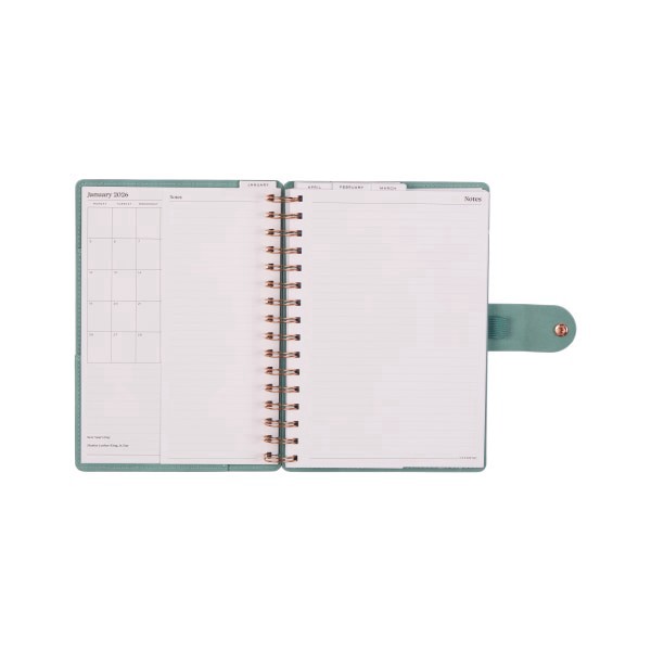 slide 7 of 10, 2026 Citrine Monthly/Weekly Small Customizable Twin Loop Planner, 5-3/4"" x 8"", Sage, January To December, PZ0027S015, 1 ct