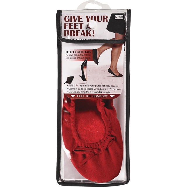 slide 1 of 1, Womens Fleece Ballet Red, 1 ct