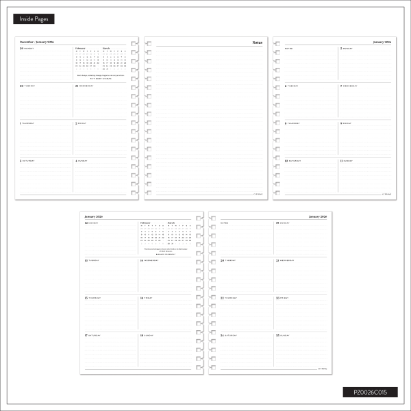 slide 8 of 10, 2026 Citrine Monthly/Weekly Classic Customizable Twin Loop Planner, 7"" x 9-1/4"", Sage, January To December, PZ0026C015, 1 ct