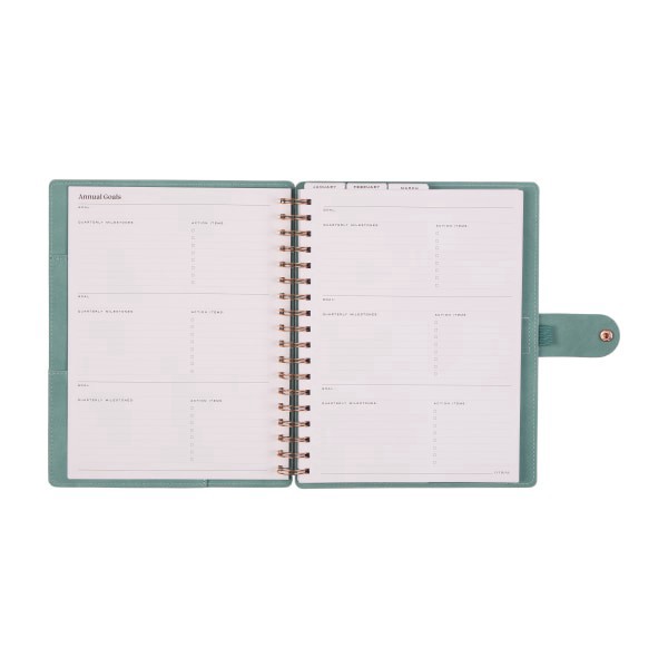 slide 2 of 10, 2026 Citrine Monthly/Weekly Classic Customizable Twin Loop Planner, 7"" x 9-1/4"", Sage, January To December, PZ0026C015, 1 ct