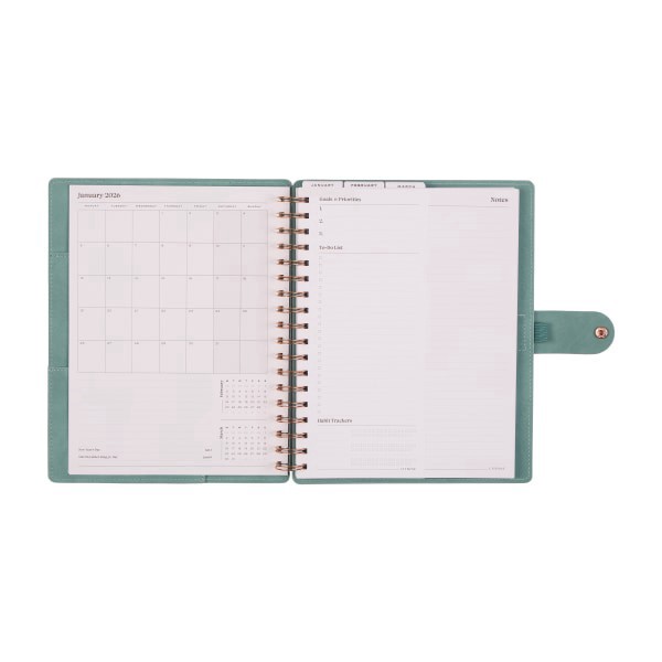 slide 9 of 10, 2026 Citrine Monthly/Weekly Classic Customizable Twin Loop Planner, 7"" x 9-1/4"", Sage, January To December, PZ0026C015, 1 ct
