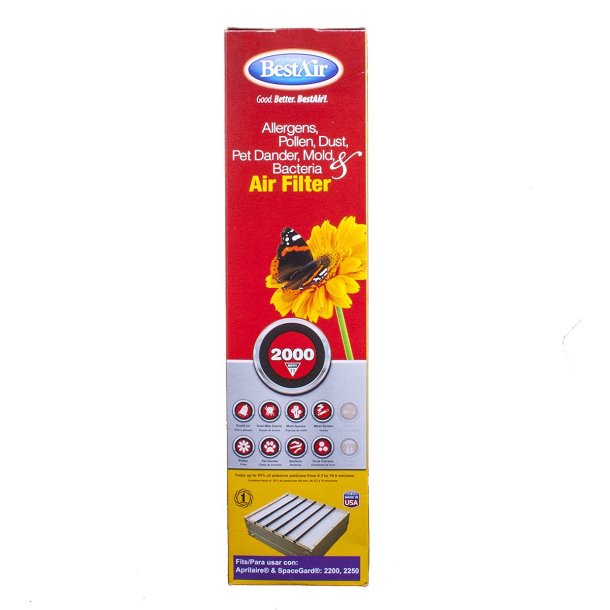 slide 1 of 1, BestAir Aprilaire 201 Pleated Replacement Air Filter MERV 11, 1 ct