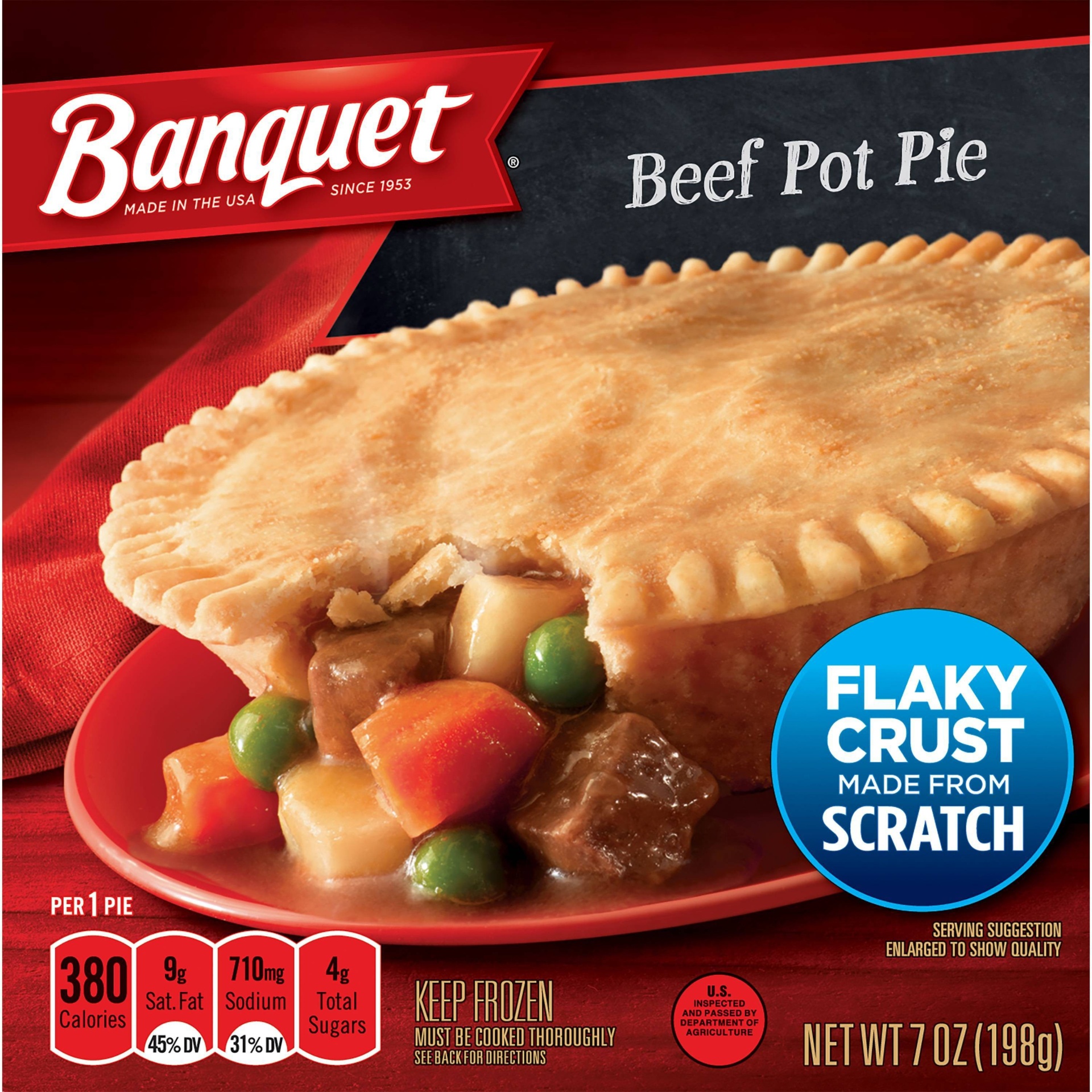 slide 1 of 6, Banquet Beef Pot Pie, 7 oz