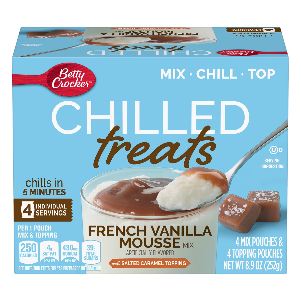 slide 1 of 10, Betty Crocker French Vanilla Mousse Chilled Treats Mix, 4 ct; 8.9 oz