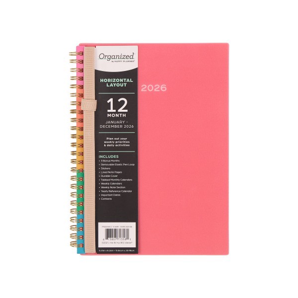 slide 10 of 10, 2026 Organized by Happy Planner Monthly/Weekly Small Twin Loop Planner, 5-1/2"" x 8-1/4"", Sunset, January To December, PT0025S012, 1 ct