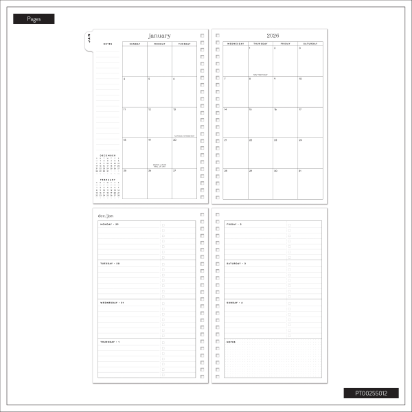 slide 9 of 10, 2026 Organized by Happy Planner Monthly/Weekly Small Twin Loop Planner, 5-1/2"" x 8-1/4"", Sunset, January To December, PT0025S012, 1 ct