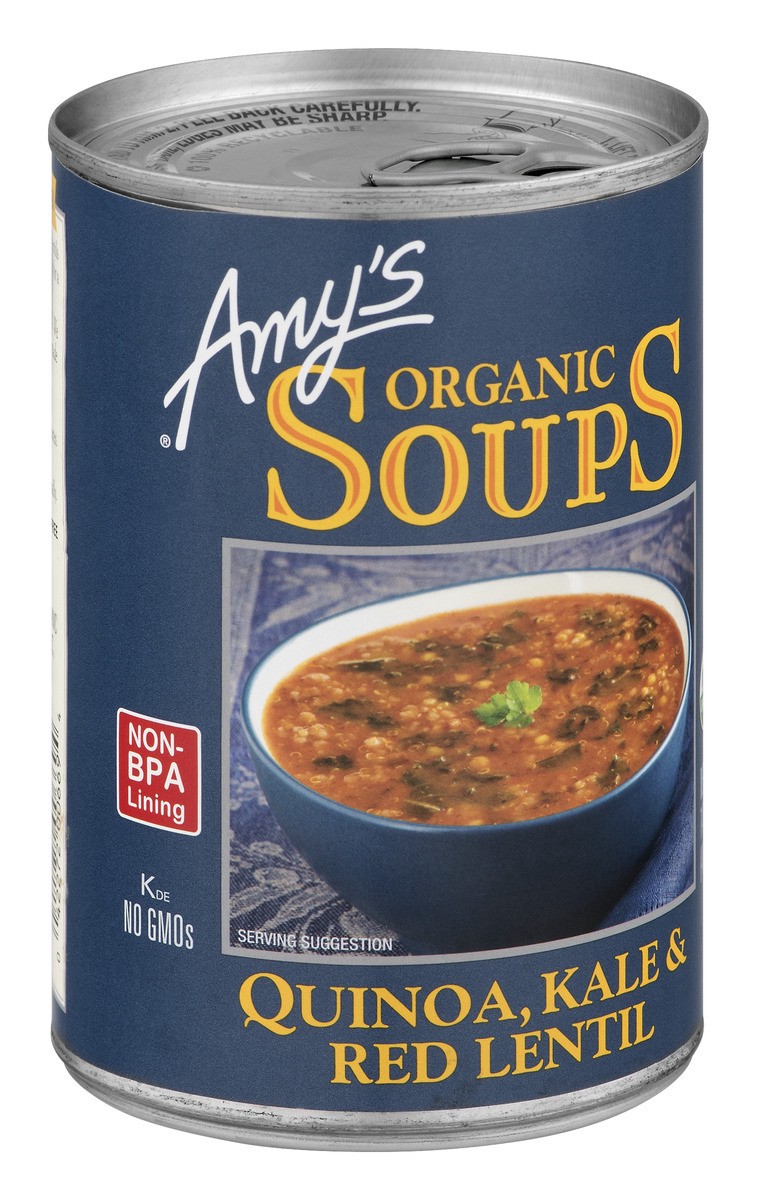 slide 5 of 8, Amy's Amy''s Organic Quinoa, Kale & Red Lentil Soup, 14.4 oz