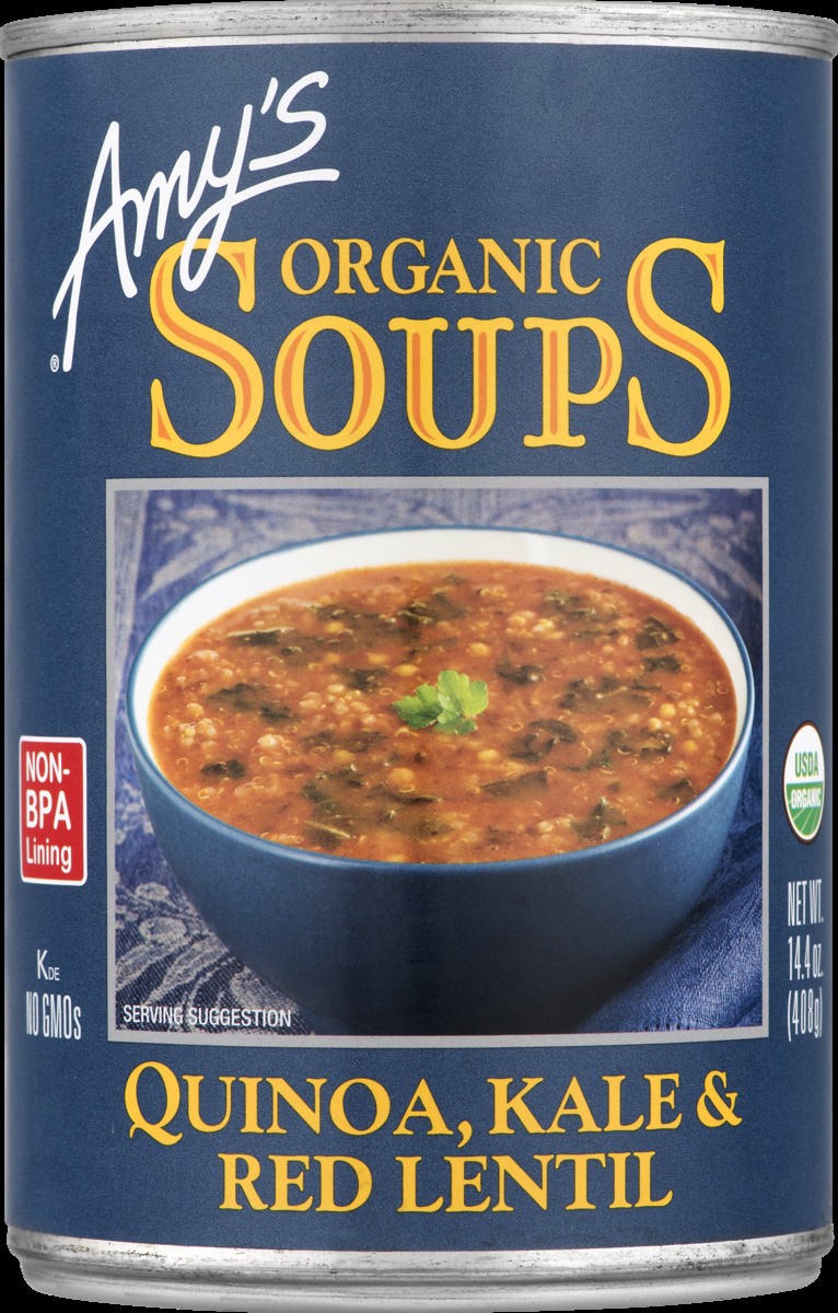 slide 3 of 8, Amy's Amy''s Organic Quinoa, Kale & Red Lentil Soup, 14.4 oz