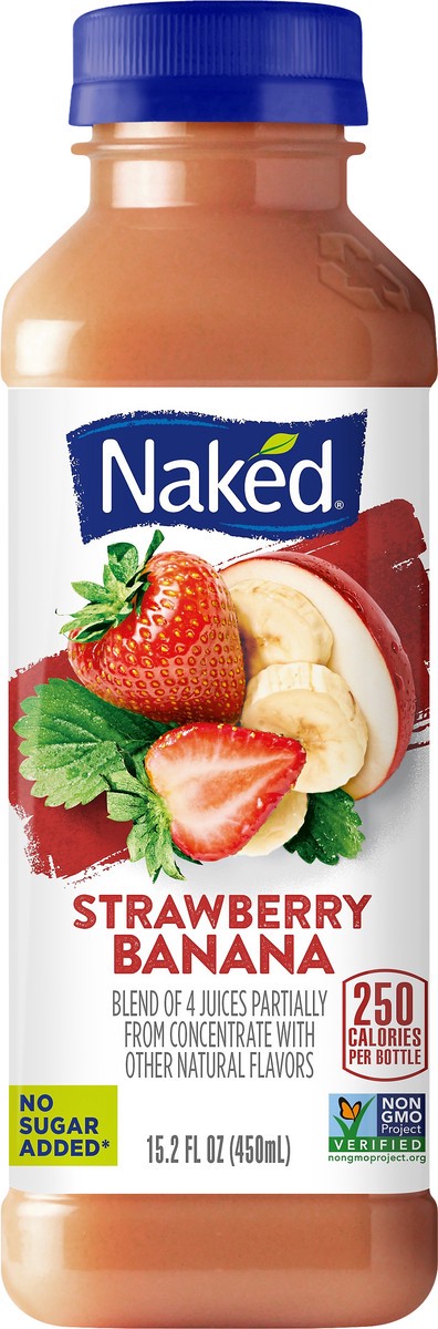slide 3 of 7, Naked 100% Juice Strawberry Banana- 15.20 fl oz, 15.2 fl oz