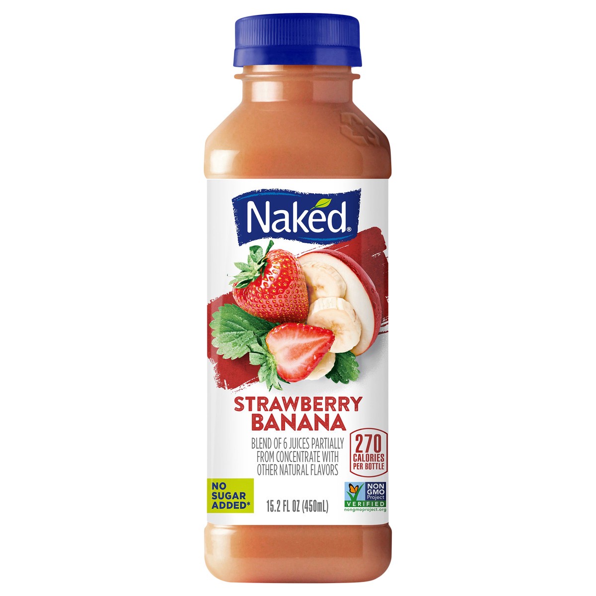 slide 1 of 7, Naked 100% Juice Strawberry Banana- 15.20 fl oz, 15.2 fl oz