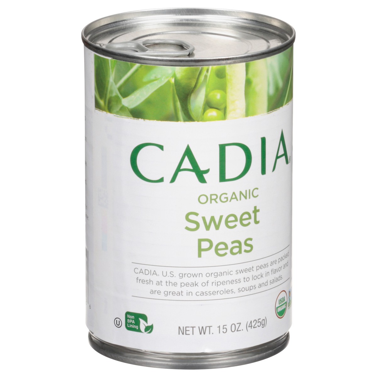slide 5 of 13, Cadia Organic Sweet Peas 15 oz, 15 oz