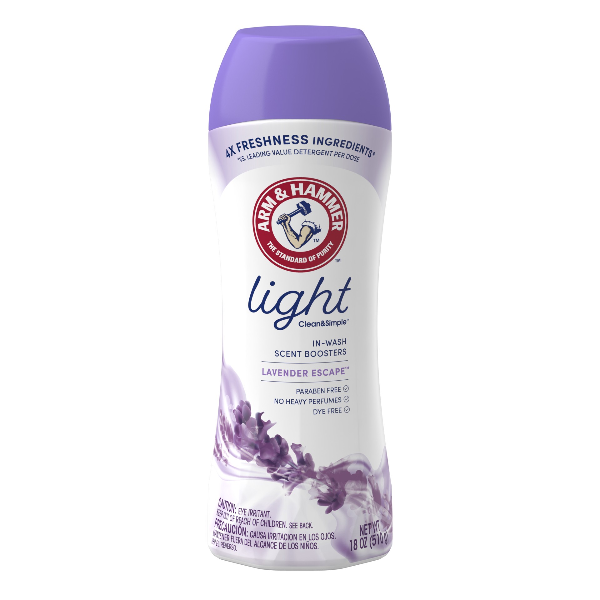 slide 1 of 5, Arm & Hammer Clean & Simple Light In-Wash Scent Booster Lavender Escape 18oz, 18 oz