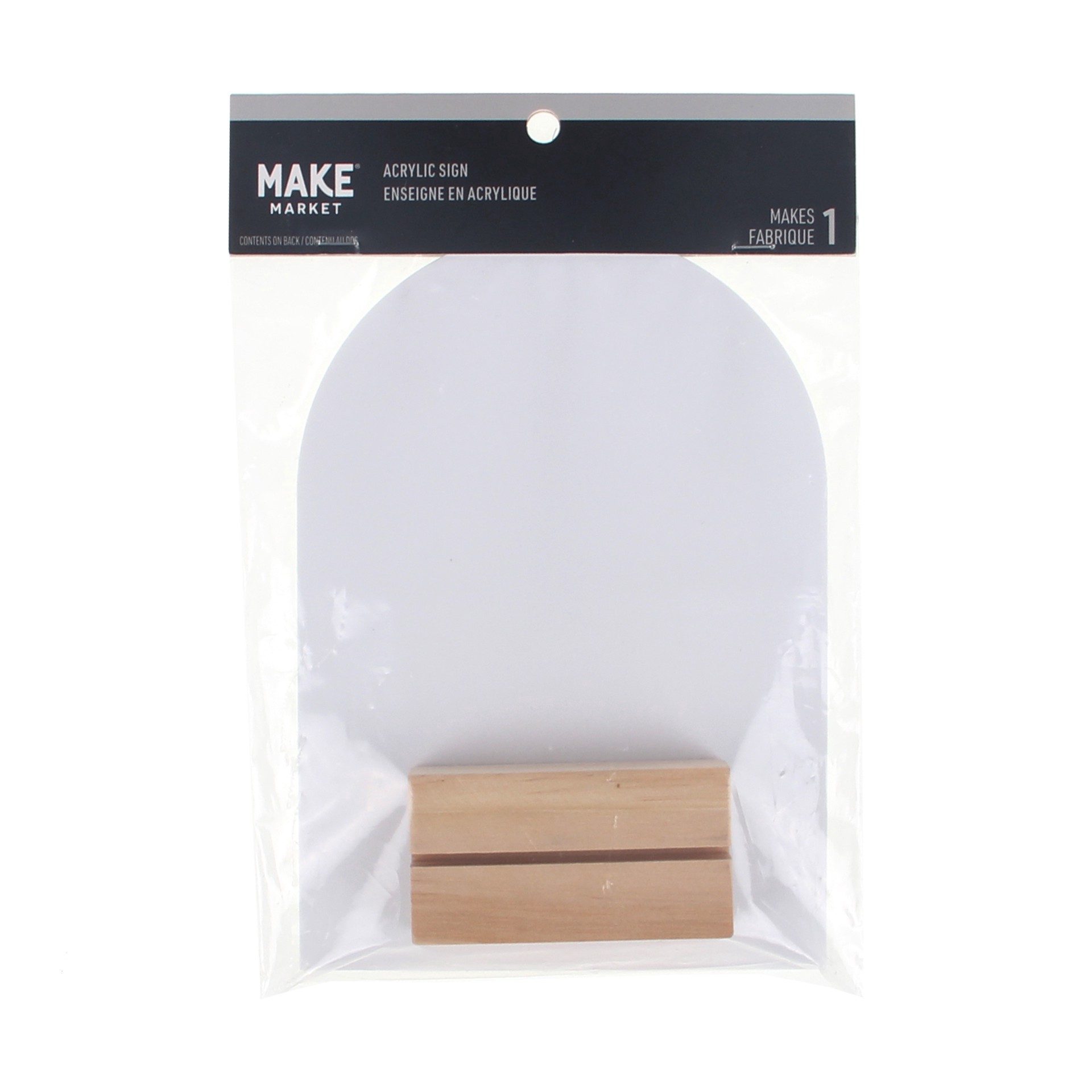 slide 2 of 4, 7.5" Acrylic Sign With Wood Stand By Make Market, 7.3 in x 5 in
