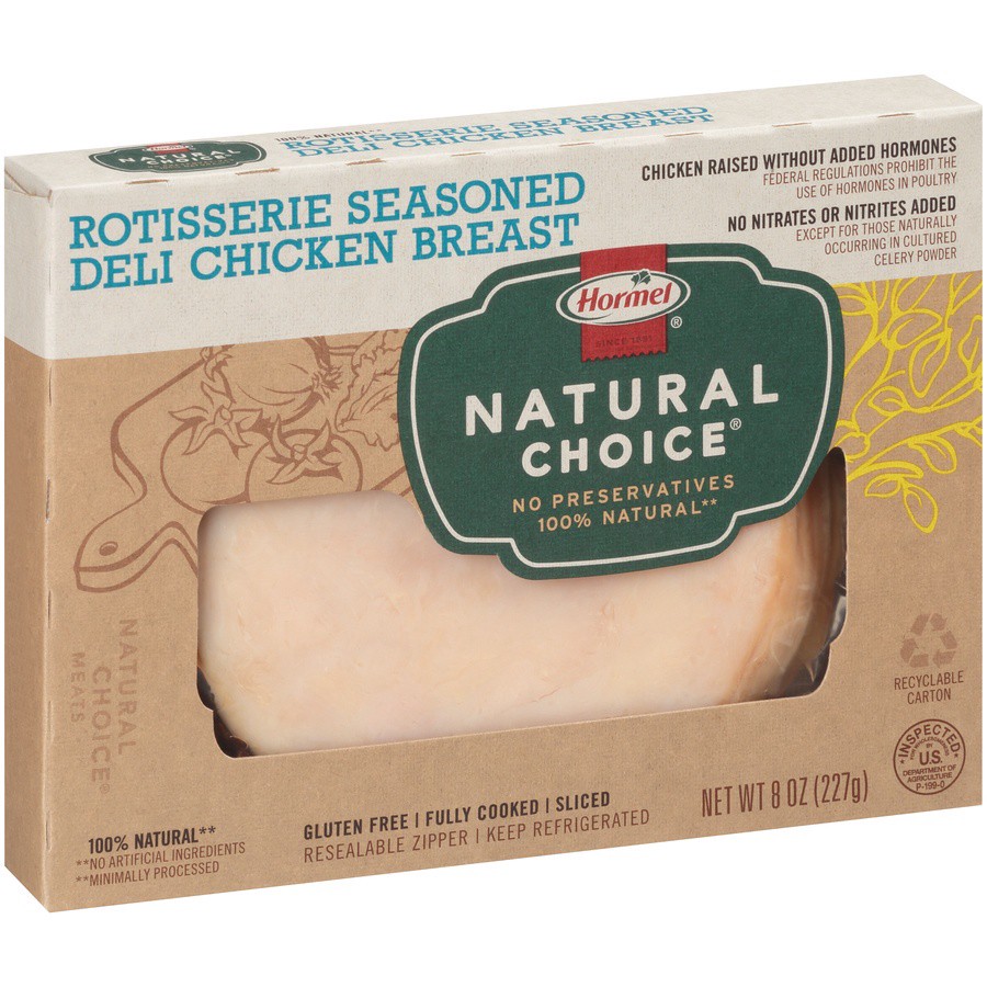 slide 5 of 8, HORMEL NATURAL CHOICE Rotisserie Seasoned Deli Chicken Breast, 8 oz