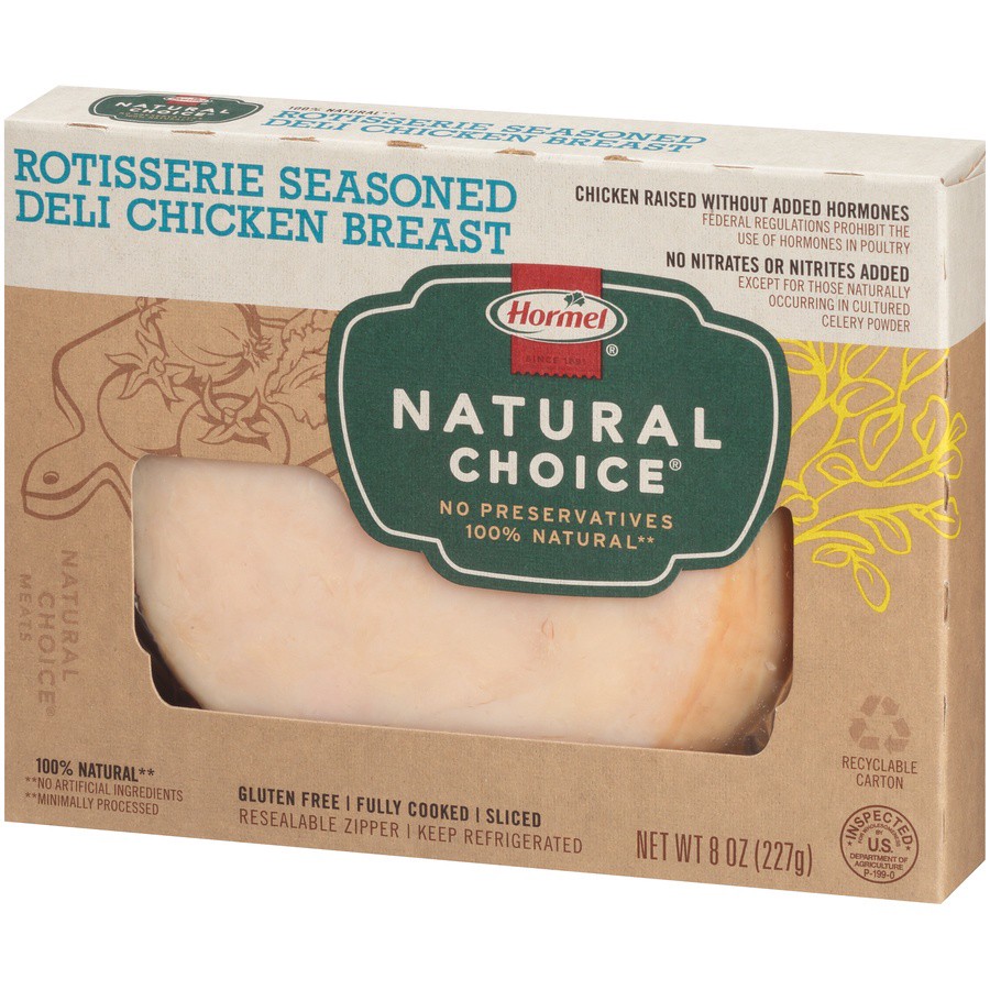 slide 2 of 8, HORMEL NATURAL CHOICE Rotisserie Seasoned Deli Chicken Breast, 8 oz